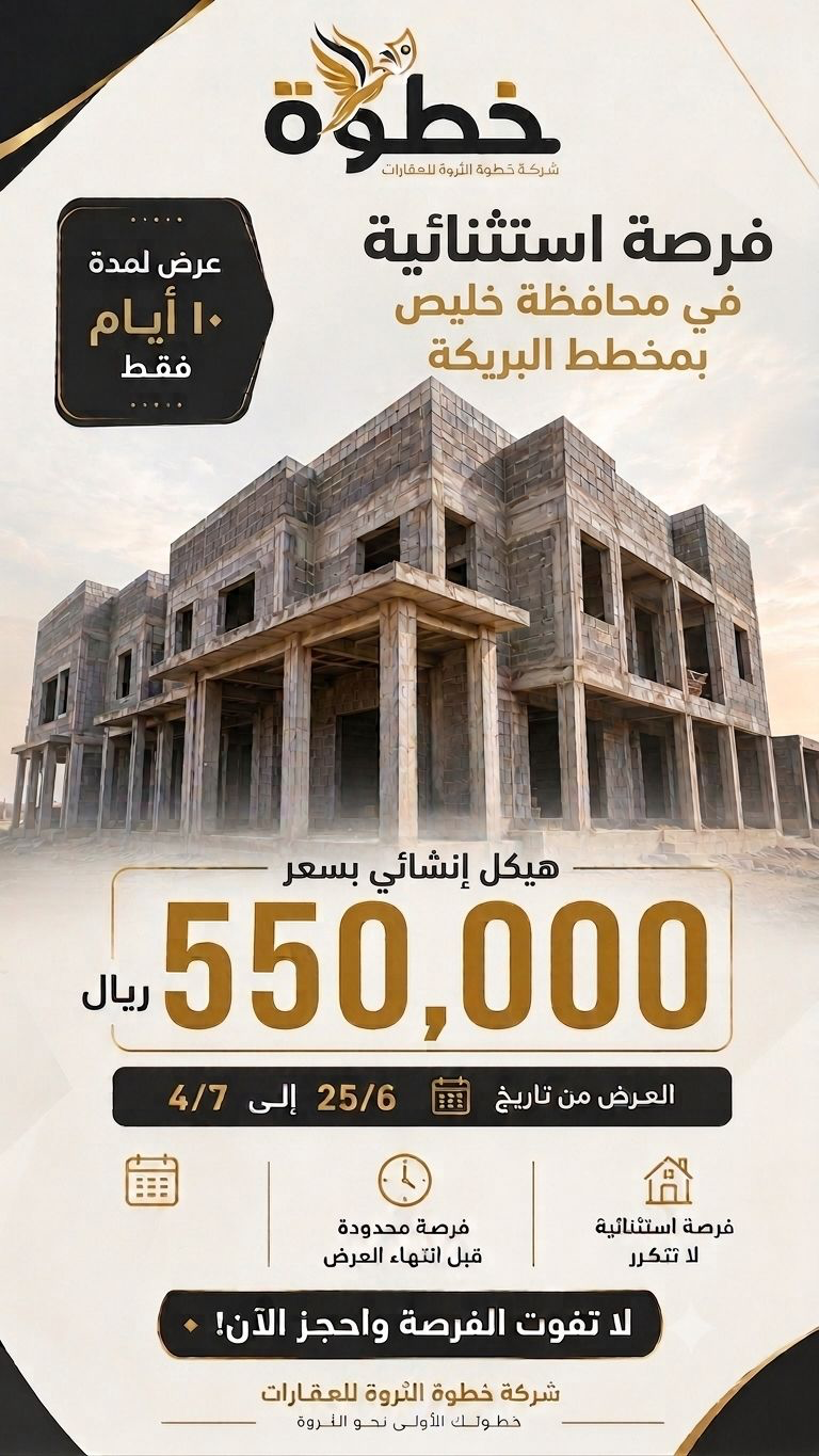 فرصة استثنائية في محافظة خليص بمخطط البريكة